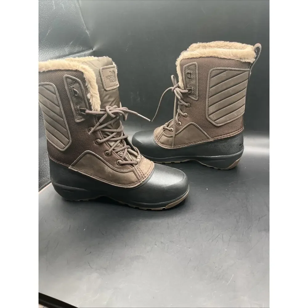 THE NORTH FACE NF0A5G2N MENS CHILKAT V LACE WATERPROOF SNOW BOOT Sz US 8 BROWN